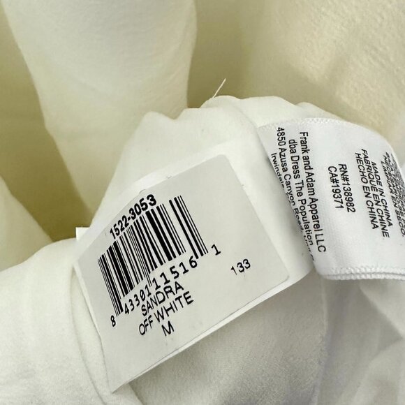 DRESS THE POPULATION Sandra Plunge Crepe Trumpet Gown in Off White Size Medium - Picture 12 of 15